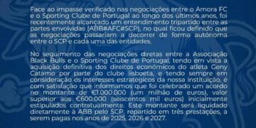 Sporting CP Pagará cerca um Milhão de Euros à ABB Pelos Direitos de Geny Catamo