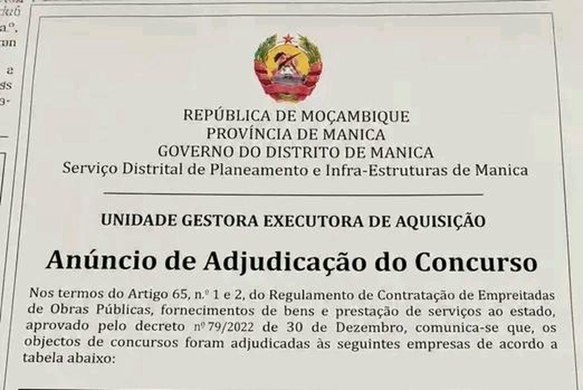 Juristas e economistas apelam mair transparência na contratação pública em Manica