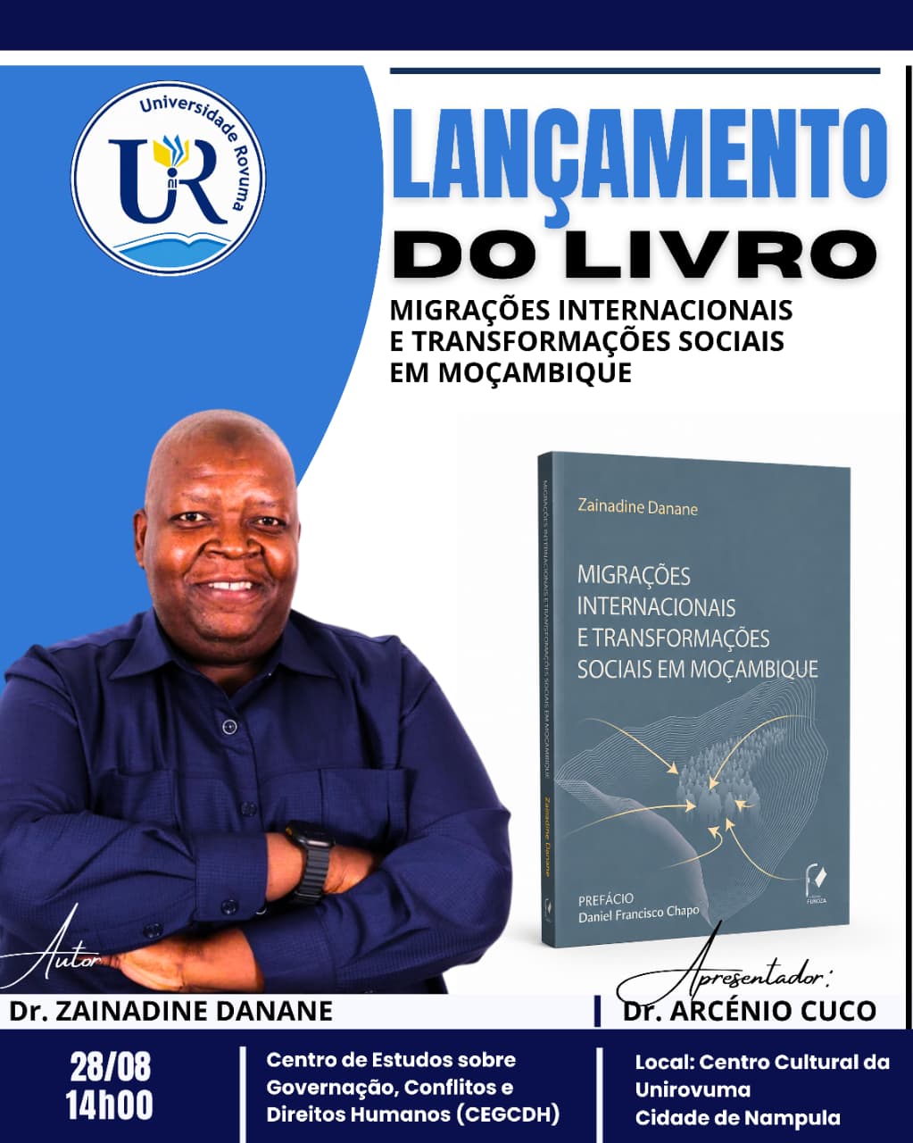 Zainadine Danane lança livro sobre migrações internacionais em Moçambique