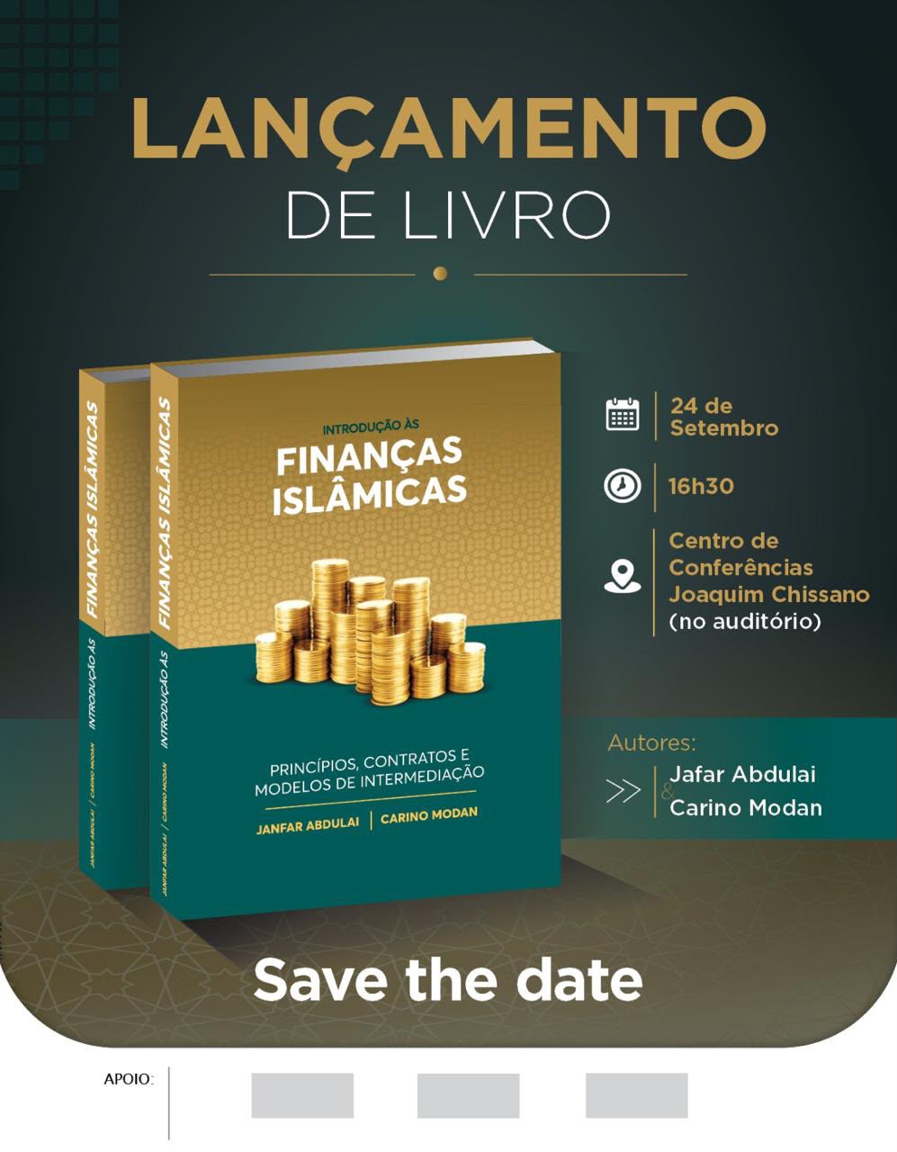 Finanças islâmicas em destaque em novo livro de Jafar Abdulai e Carino Modan