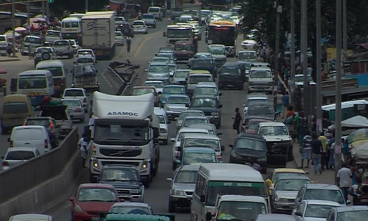 Tráfego condicionado na baixa de Maputo entre 26 de Agosto e 5 de Setembro